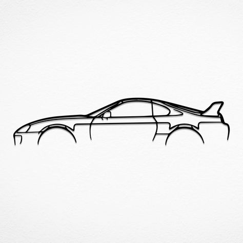 Simple Car Tattoo For Women, Car Line Art, Decor For Car, Car Wall Decor, Metal Board, Auto Shop, Car Silhouette, Car Tattoos, Car Signs