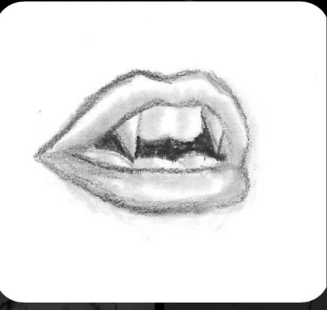 #fyp Vamp Teeth Drawing, Vampire Aesthetic Sketch, Lips Drawing With Teeth, Drawing Vampire Teeth, How To Draw Vampire Teeth, Drawings Of Vampires, Lips With Fangs Drawing, Vampire Teeth Sketch, Drawing Ideas Vampire