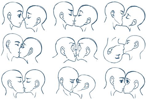 Anime Kisses by SonicRocksMySocks Kiss Reference, Kissing Reference, Kiss Drawing, Kissing Poses, Kissing Drawing, Couple Drawing, Desen Anime, Gambar Figur, Drawing Expressions
