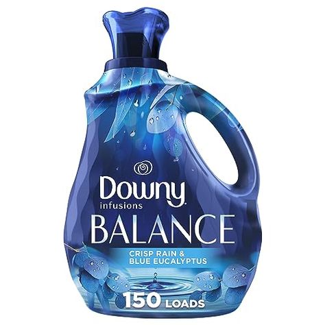 Downy Infusions Laundry Fabric Softener Liquid, BALANCE, Crisp Rain and Blue Eucalyptus, 101 fl oz Downy Infusions, Laundry Fabric Softener, Downy Fabric Softener, Blue Eucalyptus, Laundry Scents, Liquid Fabric Softener, Scent Booster, Laundry Essentials, Fabric Conditioner