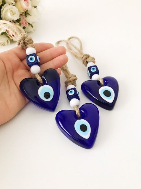 Plastic Jewellery, Evil Eye Wall Hanging, Evil Eye Art, Turkish Evil Eye, Red String Bracelet, Wall Ornaments, Eye Glass, Blue Evil Eye, Hanging Hearts