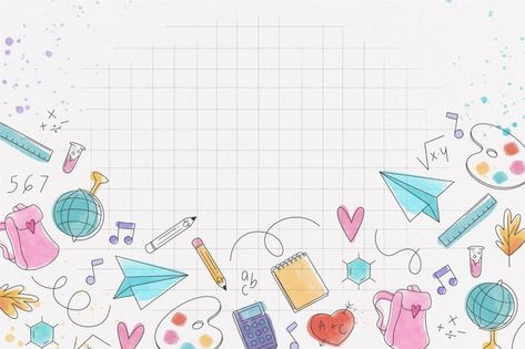 Back to school background style | Free Vector #Freepik #freevector #background Book School Design, Student Background Wallpaper, School Desktop Wallpaper, Background School Design, Background For School, Background Class, Icon Doodles, Doodles School, Back To School Cards