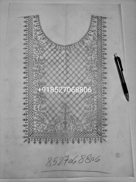 New design for neck Neckline Khaka Designs, Embroidery Khaka Designs, Khaka Designs Embroidery, Khakha Designs, Embroidery Khaka, Khaka Designs, Birds Embroidery Designs, Hand Painted Fabric, Diy Embroidery Patterns