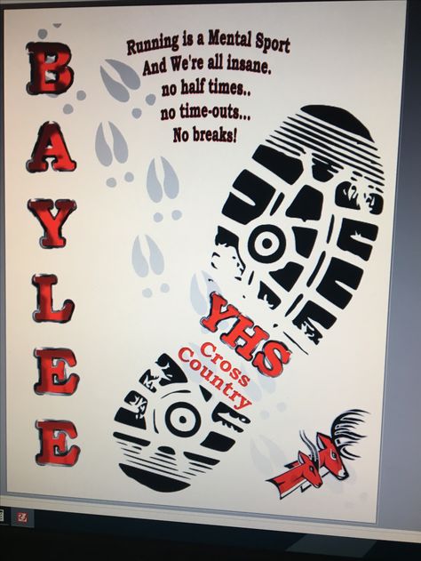 XC t-shirt design idea Cross country Senior Poster Board Ideas Cross Country, Cross Country Locker Decorations Ideas, Senior Poster Board Ideas Track, Cross Country Float Ideas, Senior Track Poster Ideas, Senior Night Posters Cross Country, Xc Senior Night Posters, Senior Gift Ideas High School Sports Cross Country, Senior Night Posters Track And Field