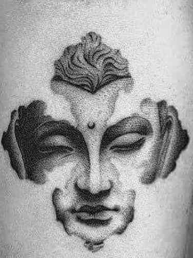 50 Best Dotwork Tattoos And Minimalistic Tattoo Ideas | YourTango Budah Tattoos, Dotwork Tattoo Mandala, Beautiful Pencil Drawings, Bauch Tattoos, Buddha Tattoo Design, Tattoo Shading, Buddha Tattoos, Stippling Art, Dot Tattoos