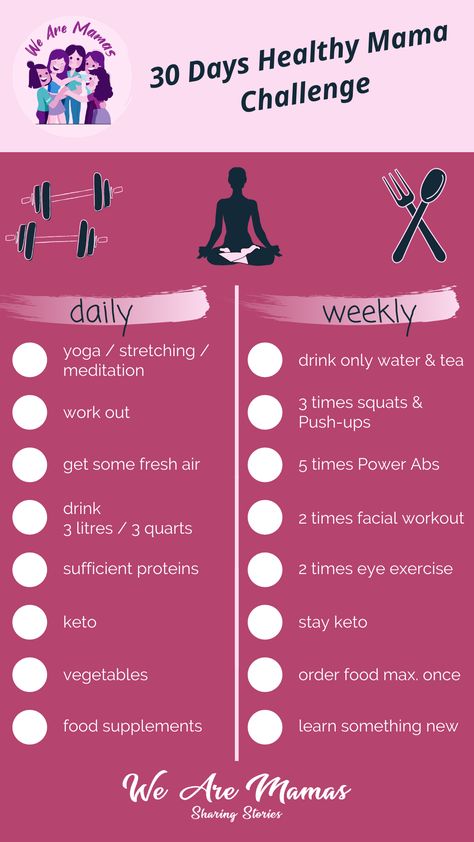 30 Days Healthy Living Mama Challenge - who‘s in it? #healthylifestyle #wearemamas Mom Workout Challenge, Mom Workout, Mom Challenge, Parenting Challenge, Daily Progress, Eye Exercises, Fitness Challenge, Whole Body, Fit Mom