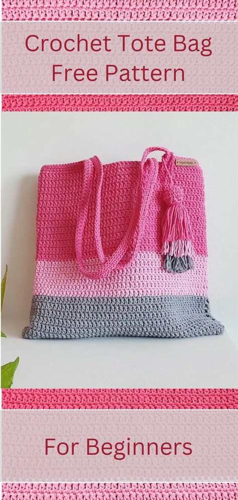 Crochet Tote Bag is wonderful crochet idea For Beginners. You will need the simplest crochet technique to follow the instructions and make this wonderful creation. Crochet Bag Pattern For Beginners, Amigurumi Patterns, Couture, How To Crochet A Shoulder Bag, Easy Bag Crochet Pattern Free, Crochet Simple Bag Pattern Free, How To Knit A Bag For Beginners, Beginner Crochet Tote Bag, How To Crochet A Purse For Beginners