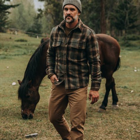 Mens Outdoor Style, Outdoorsmen Style, Mens Outdoor Fashion, Lumberjack Style, Mens Rugged, Mens Outdoor Clothing, Taylor Stitch, Rugged Men, Tan Plaid