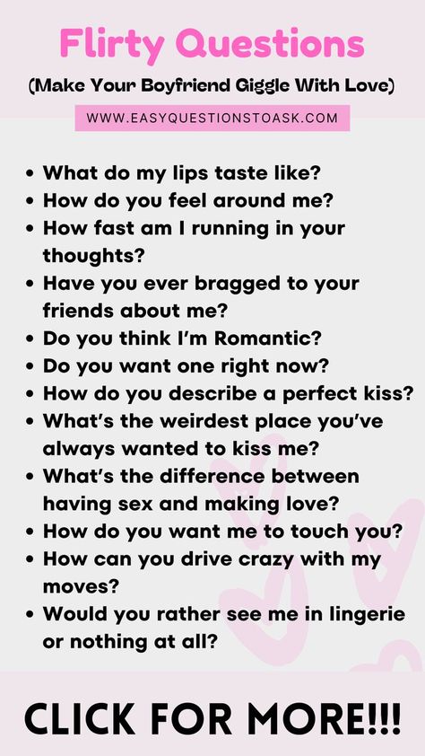 Flirty Questions To Ask Your Boyfriend 100 Questions To Ask Your Girlfriend, Ask Boyfriend Questions, Things To Ask From Your Boyfriend, Questions To Ask Your Boyfriend Questions To Ask Your Boyfriend Flirty, Flirt Questions To Ask Him, Question Ask To Your Boyfriend, Things To Ask Boyfriend, Question To Ask Your Crush Flirty, Future Questions To Ask Your Boyfriend