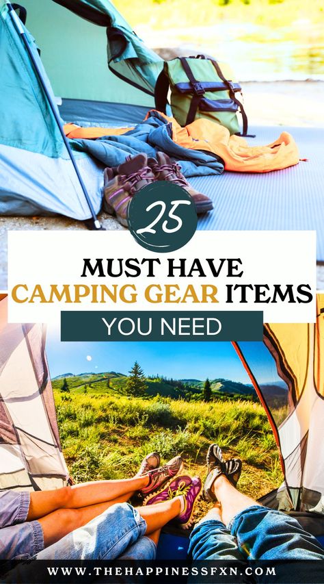 25 MUST HAVE Camping Gear Items You Needq Must Have Tent Camping Items, Amazon Camping Finds, Camping Essentials For Camper, Must Have Camping Supplies, Amazon Camping Must Haves, Camping Must Haves Packing Lists, Camping Essentials For Women, Diy Camping Gear, Camping Minimalist