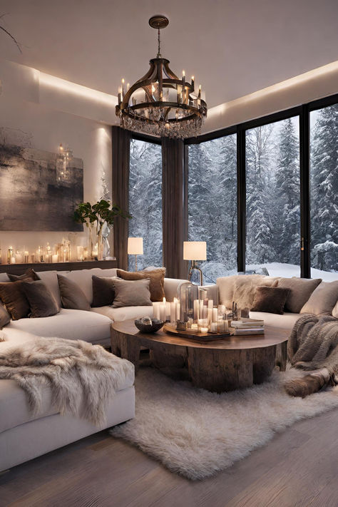 Comfy Home Decor Living Room, Soft Cozy Living Room, Beautiful Living Rooms Dream Homes, Cozy Modern House Interior, Comfy Luxury Living Room, Mountain House Interior Living Room, Stunning Homes Interiors, Cozy But Modern Living Room, Amazing Living Room Ideas