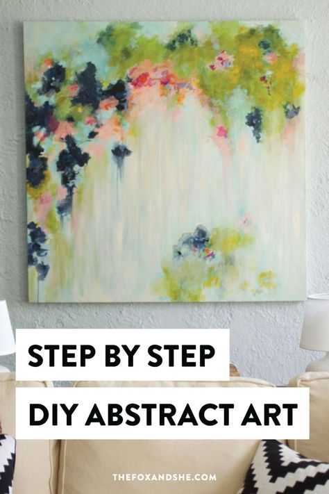 Art For A Bedroom, Decorating With Abstract Art, Bright Textured Art, Abstract Paintings For Bedroom, How To Abstract Paint Step By Step, Bedroom Abstract Painting, Diy Abstract Flower Painting, How To Abstract Painting, Ideas For Abstract Painting