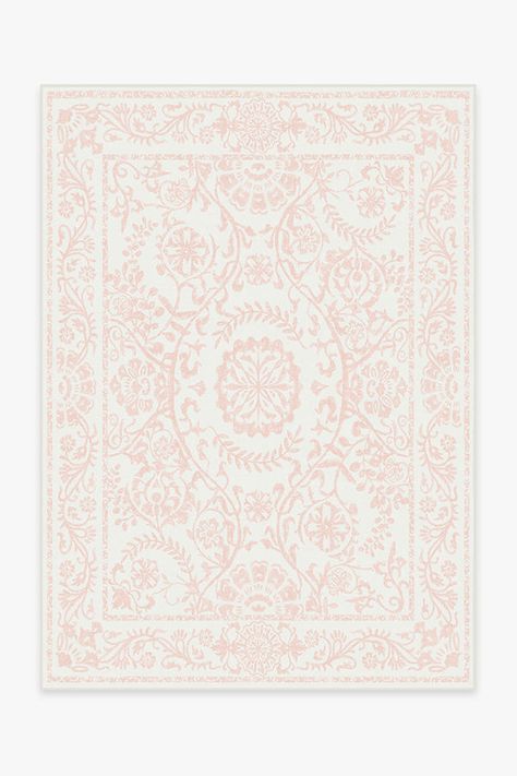 Delphina Powder Pink Rug Washable Nursery Rugs, Pink Rugs, Woodblock Printing, Black White Rug, Navy Blue Rug, Ruggable Rug, Dorm Inspo, Design Texture, Ombre Pink