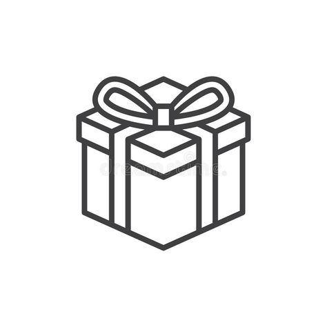 Gift box line icon, outline vector sign, linear style pictogram isolated on whit , #Aff, #sign, #vector, #linear, #pictogram, #style #ad Gift Box Drawing Art, Gift Drawing Easy, Zoo Pictogram, Gift Box Drawing, Gift Box Logo, Gift Box Illustration, Gift Icon, Box Vector, Gift Drawing