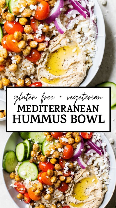 Recipes Bowls, Mediterranean Hummus, Anti Inflamatory Diet, Mediterranean Bowls, Hummus Bowl, Mediterranean Quinoa, Mediterranean Diet Recipes Dinners, Quinoa Bowls, Mediterranean Diet Meal Plan