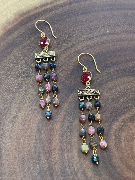 Mystic Tourmaline and Ruby Beaded Earrings – Willow West Jewelry Boho Jewelry Diy, Earrings Beads, Cube Shape, Diy Jewelry Unique, Jewelry Making Earrings, Beaded Jewelry Tutorials, Handmade Earrings Beaded, Jewelery Making, Beads Earrings