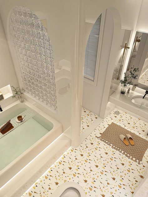 Renovating bathroom 丨4.6m dry and wet separated bathroom💞 Latest Bathroom Tiles Designs, Renovating Bathroom, House Beautiful Living Rooms, Latest Bathroom Tiles, Deck Furniture Layout, Small Room Interior, Bilik Air, Holiday Kitchen Decor, Minimalist Bathroom Design