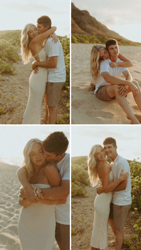 Engagement Beach Photos, Engagement Photo Shoot Beach, Golden Hour Beach, Engagement Pictures Beach, Couples Beach Photography, Couple Beach Photos, Hawaii Engagement, Beach Photo Session, Family Photoshoot Poses