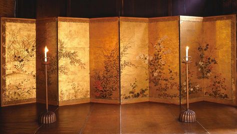 Folding Screens, Japan Architecture, Japanese Screen, Stone Lantern, Memorial Museum, Folding Screen, A Level Art, Japanese Crafts, S Art