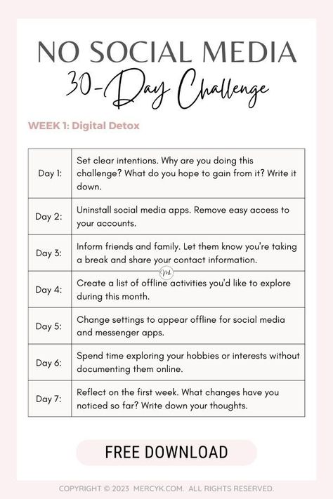 Looking to unplug, rediscover real connections, and find balance? Dive into the 'No Social Media 30-Day Challenge' to reclaim your time and live in the moment. Explore the benefits of going offline and embark on a journey of self-discovery. Start your digital detox today! #NoSocialMedia #30DayChallenge #DigitalDetox 30 Day Social Media Challenge, Going Offline For A While, Social Media Break Challenge, No Technology Challenge, Unplug Quotes Social Media, 1 Month Disappear Challenge, Social Media Detox Tips, No Phone Day Ideas, How To Quit Social Media