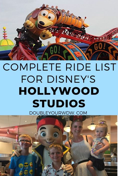 Get a complete ride list for Walt Disney World Hollywood Studios. Find out the height requirements for all rides so your kids can enjoy their time at Disneys Hollywood Studios park Disneys Hollywood Studios, Disney Hollywood Studios, Disney World Hollywood Studios, Disney World Rides, Disney World Vacation Planning, Hollywood Studio, Disney Trip Planning, Disney Rides, Disney Vacation Planning