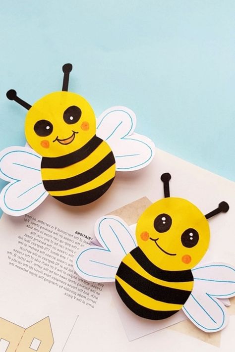 Diy Honey Bee Crafts, Honey Bee Crafts For Kids, How To Make A Bee, Honeybee Drawing, Bumble Bee Crafts, Bee Diy, Bee Template, Bee Hive Craft, Bumble Bee Craft