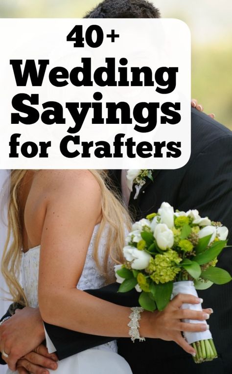 40+ Wedding Sayings for Crafters - Great for Silhouette Portrait or Cameo and Cricut Explore or Maker small business owners - http://cuttingforbusiness.com/2018/04/03/wedding-sayings-for-crafters/ Wedding Phrases, Wedding Sayings, Engagement Quotes, Wedding Scrapbook Pages, Wedding Scrapbooking Layouts, Scrapbook Quotes, Cricut Wedding, Wedding Quilt, Card Sayings