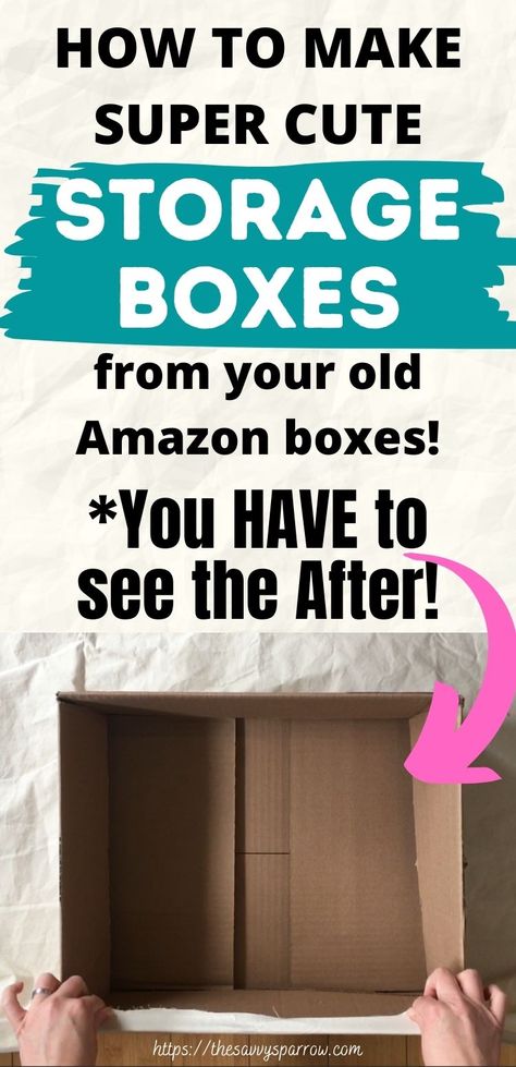 Upcycling, Cardboard Box Storage, Cardboard Box Diy, Amazon Boxes, Storage Baskets Diy, Cute Storage Boxes, Fabric Covered Boxes, Cardboard Storage, Cardboard Crafts Diy