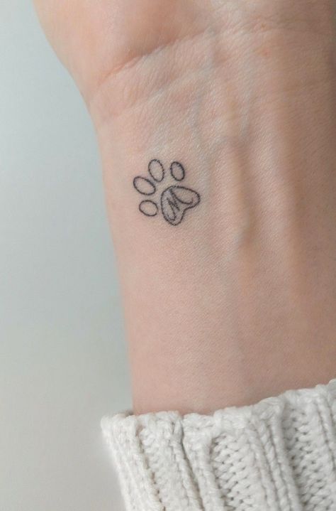 Paw tattoo #SleepAids #SleepTech #Sleep #Snoring Fun Meaningful Tattoos, Special Dog Tattoo, Line Work Paw Print Tattoo, In Memory Tattoos Dog, Pug Ear Tattoo, Dog Remembrance Tattoos, Cat Tattoo With Name, Paw Print Tattoo With Initial, Dog Remembrance Tattoo Simple