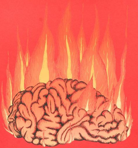 Brain on fire. Brain On Fire Tattoo, Drawing Of Fire, Brain On Fire Movie, Brain On Fire, Screaming Drawing, Class Painting, Fire Movie, Fire Drawing, Movie Tattoo