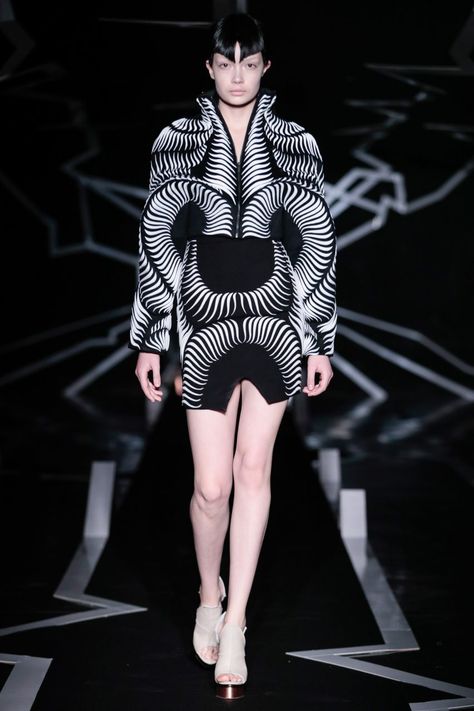 John Galliano, Armani Prive, Optical Illusion Dress, Atelier Fashion, Van Herpen, Iris Van Herpen, Optical Art, Illusion Dress, Avant Garde Fashion