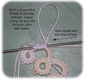 Tatting Needle, Needle Tatting Tutorial, Tatting Patterns Free, Needle Tatting Patterns, Shuttle Tatting Patterns, Tatting Tutorial, Tatting Jewelry, Needle Tatting, Crochet Bookmarks