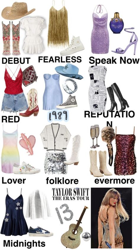 #fyp #vibes #outfitinspo #aesthetic #moodboard #inspo #taylorswift #taylorsversion #taylornation #erastour #concert #taylorsverison #obsessed #music #guitar #harrystyles Taylor Swift Concert Inspo Outfits, Eras Midnights Outfit, Eras Tour Outfit Inspo Speak Now, Eras Tour Outfits Ideas, Halloween Costumes Last Minute, Concert Taylor Swift, Costumes Last Minute, Taylor Swift Halloween Costume, Style Taylor Swift