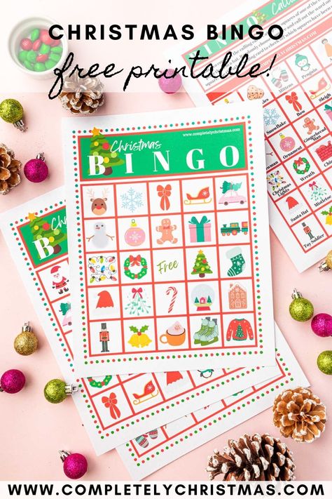 Natal, Kids Christmas Bingo Free Printable, Christmas Simon Says Game, Christmas Bingo For Kids Free Printable, Xmas Bingo Free Printable, Christmas Family Games Free Printables, Christmas Games For Kindergarten, Christmas Bingo Printable Free 20 Cards, Christmas Bingo Printable Free