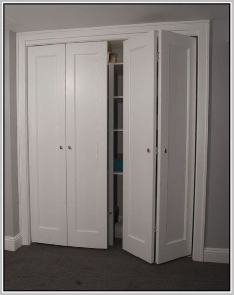 Apartment Closet Doors, Closet Door Alternative, Bifold Doors Makeover, Modern Closet Doors, Door Alternatives, Folding Closet Doors, Bedroom Closet Doors, Door Makeover Diy, Armoire Dressing