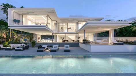Alicante, Modern Houses, Villa Am Meer, Indoor Spa, Built In Cupboards, Beach Villa, Villa Design, Luxury Property, Pent House