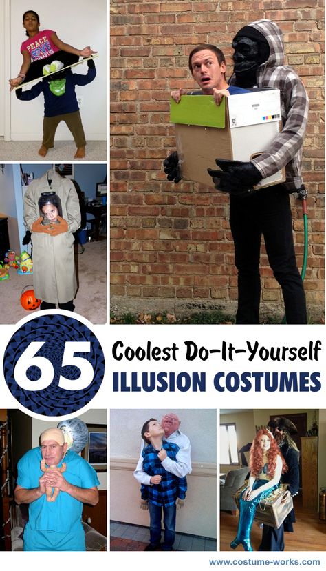 DIY Illusion Halloween Costume Ideas Illusion Halloween Costumes, Costume Halloween Homme, Illusion Costumes, Kostum Halloween, Amazing Costumes, Halloween Decor Diy, Costume Works, Costumes Kids, Costumes Diy