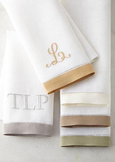 15 Chic Monogrammed Gifts Best Engagement Gifts, Personal Gifts, Monogram Towels, Guest Towel, Towel Pattern, European Linens, Thanksgiving Gift, Monogram Styles, Guest Towels