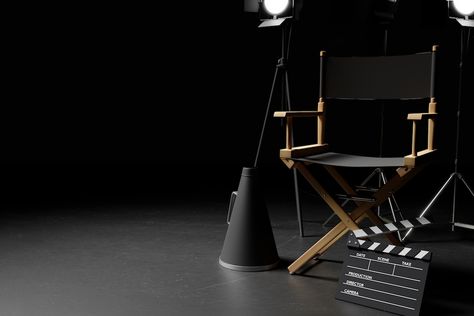 Director's chair with movie clapperboard Acting Set, Comedy Scripts, Movie Clapper, Director Chair, Director's Chair, Set Background, Great Comedies, Film Genres, Directors Chair