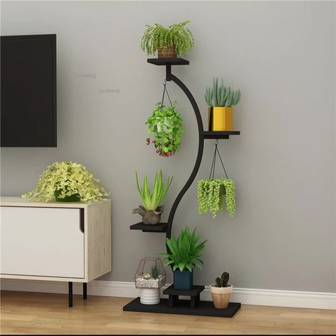 Inside Plants Decor, Plant Stand Decor, Indoor Balcony, Support Pour Plante, Balcony Flowers, Plant Stands Outdoor, Hanging Plant Wall, Wooden Plant Stands, Floor Plants