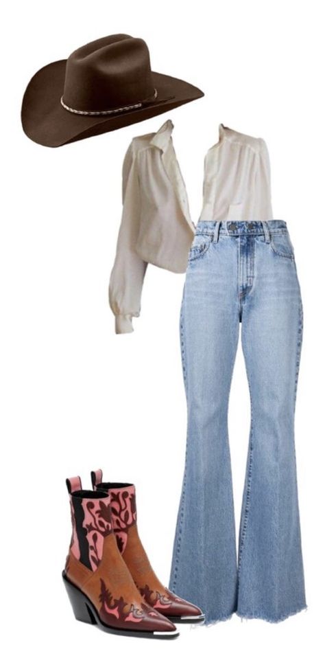 1950s Jeans Outfit For Women, 80s Cowgirl Fashion, 2000s Western Fashion, Country Aesthetic Outfit Women, Cute Outfits For Country Concert Summer, Cowgirl Outfits With Jeans, Cowgirl Style Outfits Fall, Cowgirl Inspo Outfits, Cowgirl Inspired Outfits