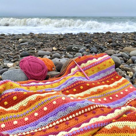 Late Summer Sunsets Blanket…All New Colours! – Coastal Crochet Beach Blanket Crochet Pattern, Crochet Sunset Blanket, Sunset Crochet Blanket, Colourful Crochet Blanket, Crochet Summer Blanket, Summer Crochet Blanket, Cotton Crochet Blanket, Beach Blanket Crochet, Crochet Sunset