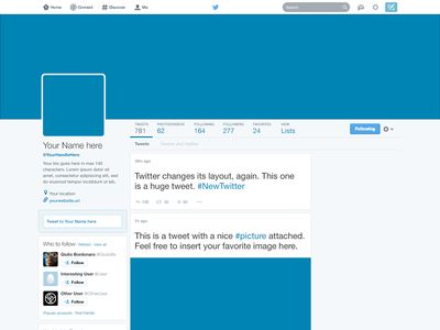 Freebie: Twitter 2014 GUI PSD (New profile template) Twitter Profile Template, Tweet Template, Twitter Template, Profile Template, Web Software, Twitter Profile Picture, New Profile, About Twitter, Tshirt Template