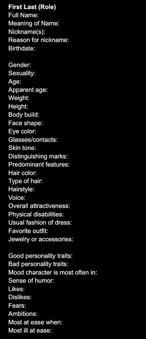 Character About Me, Different Personalities For Characters, Occupation For Characters, How Describe Characters, Secret Ideas Writing, Story Arc Ideas, Character Attributes List, Building Characters In Writing, Creative Writing Photo Prompts