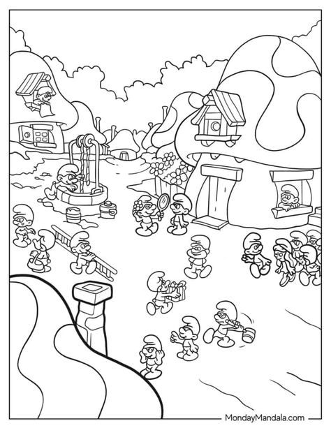 34 Smurf Coloring Pages (Free PDF Printables) Smurfs Coloring Pages Free Printable, Smurfs Coloring Pages, Smurfs Drawing, Cool Tattoo Drawings, Kid Friendly Crafts, First Day Of Spring, Cotton Hat, Colouring Book, Free Printable Coloring