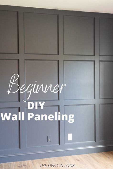 Learn how to create a gorgeous accent wall in a weekend with this easy DIY wall paneling guide to walk you through step-by-step. Using simple MDF boards and decorative molding, you can make your wall molding appear more refined. Accent Square Wall, How To Do Paneled Walls, Wall With Moulding Design, Diy Square Accent Wall, Square Molding On Wall, How To Create An Accent Wall, Wall Trimming Ideas, Squares On Wall Molding, Moulding Feature Wall