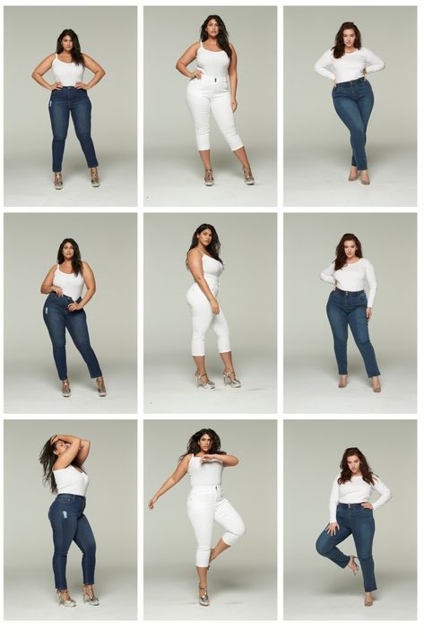 Plus Size Jeans at Simply Be - Plus Size Fashion for Women - alexawebb.com #alexawebb #plussize Shooting Photo Studio, Pose Mode, Mode Poses, Plus Size Photography, Plus Size Posing, Studio Photography Poses, 사진 촬영 포즈, Pose Fotografi, Modelos Plus Size