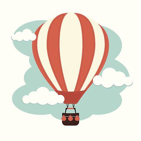 Hot Air Ballon Drawing, Ballon Drawing, Hot Air Balloon Cartoon, Hot Air Balloon Drawing, Hot Air Balloons Art, Balloon Basket, Balloon Clouds, Balloon Cartoon, Balloon Illustration