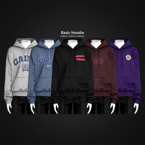 Basic Hoodie | Gorilla Gorilla Gorilla on Patreon The Sims 4 Pack, Sims 4 Men Clothing, Sims 4 Male Clothes, Gorilla Gorilla, Sims 4 Tsr, Pelo Sims, Free Sims 4, Sims 4 Expansions, Sims 4 Body Mods