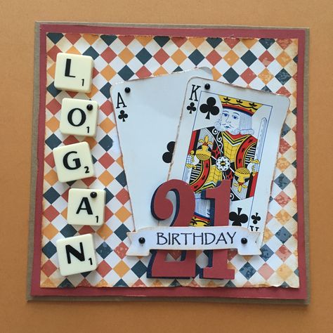 Personalised 21st Birthday scrabble tile card using Mr Mister papers Birthday Ideas, Scrabble Cards Ideas, Scrabble Cards, Scrabble Tile Crafts, Tile Crafts, Scrabble Tiles, Cards Ideas, Card Designs, 21st Birthday